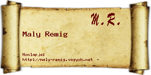 Maly Remig névjegykártya